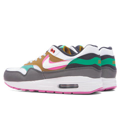 Air Max 1 SE GS Black White Playful Pink Stadium Green