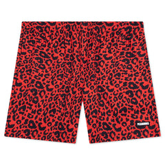 Leopard Active Shorts Red