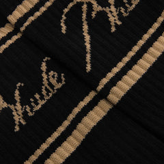 Rhude Script Logo Sock Black Gold
