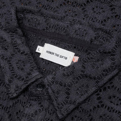 Crochet Button Up Black
