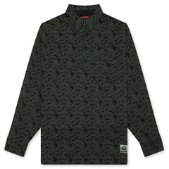 Leaf Half Zip Shirt Olive