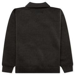 Kids Knit Polo Off Black