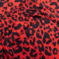 Leopard Active Shorts Red