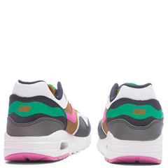 Air Max 1 SE GS Black White Playful Pink Stadium Green