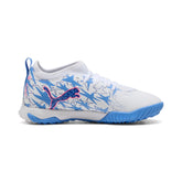 PUMA Ultra 6 Match KidSuper X CP TT Mid Turf Youth Soccer Cleats White Pink Blue