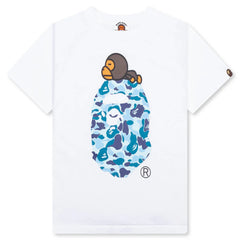 Kids ABC Camo Milo on Big Ape Tee White Black