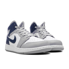 Air Jordan 1 Mid GS White Midnight Navy Wolf Grey