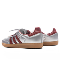 Womens Samba Long Tongue Silver Metallic Preloved Ruby Gum
