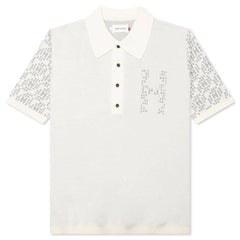 Knit H Pattern Polo Bone