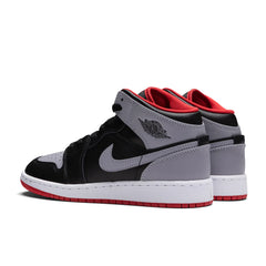 Air Jordan 1 Mid GS Black Cement Grey Fire Red