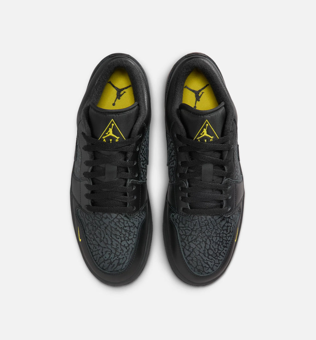 Air Jordan 1 Low SE Mens Lifestyle Shoe Black Anthracite Tour Yellow
