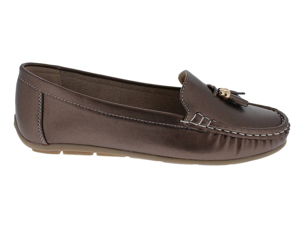Comfort Fit Mocasines Bronce para Mujer