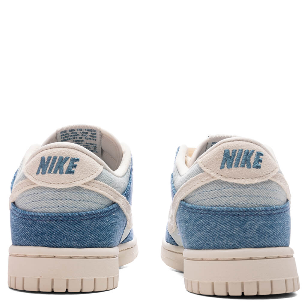 Womens Dunk Low Denim Smokey Blue Pale Ivory Denim Turquoise Ochre