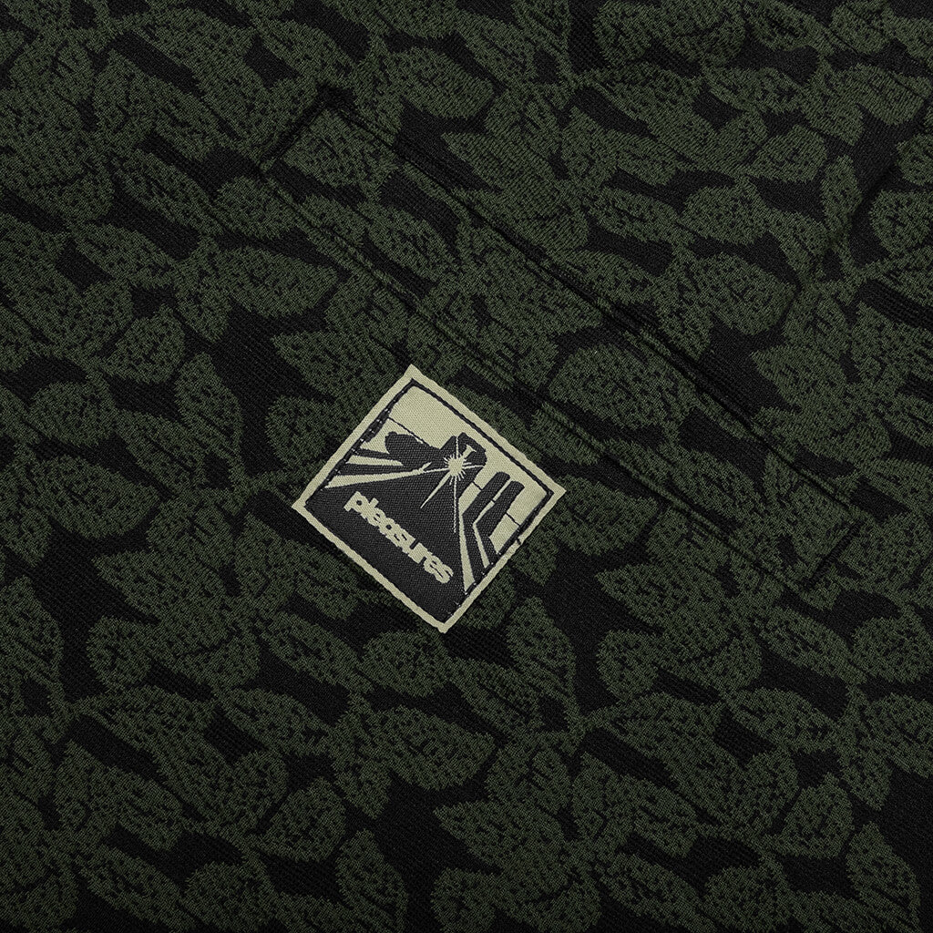 Leaf Jacquard Shorts Dark Olive