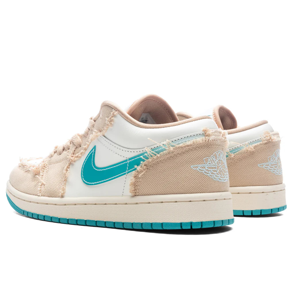 Womens Air Jordan 1 Low Beachside Sesame Dusty Cactus Glacier Blue