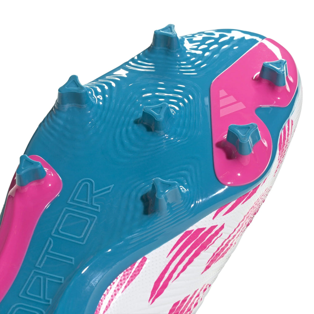 adidas Predator League FG Firm Ground Soccer Cleats White Solar Blue Solar Pink