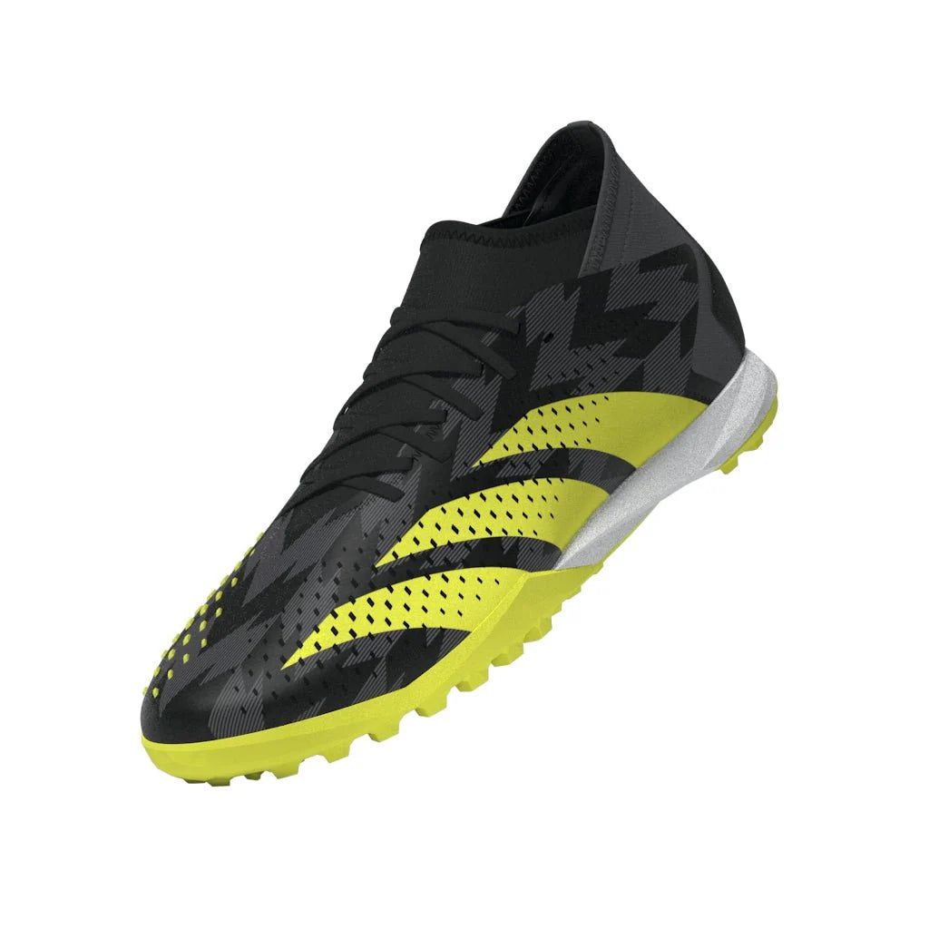 adidas Predator Accuracy Injection3 TF Turf Soccer Cleats Black Solar Yellow Grey Five