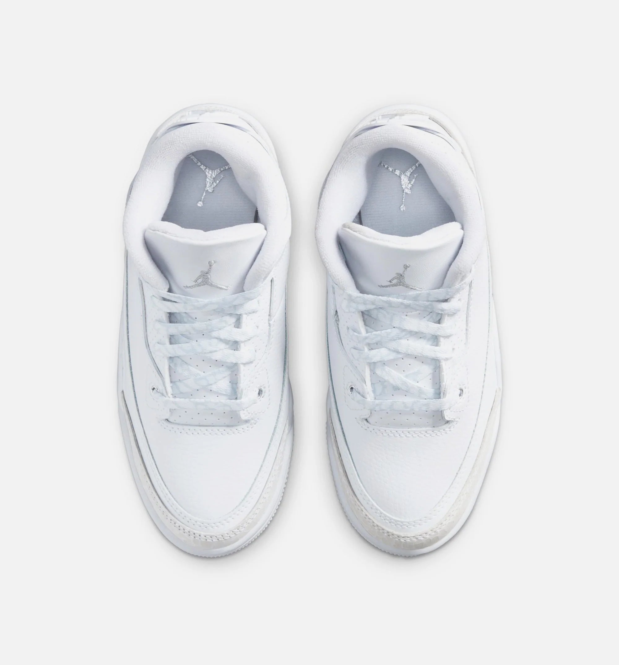 Air Jordan 3 Retro White and Silver Preschool Lifestyle Shoe White Metallic Silver Free Shipping