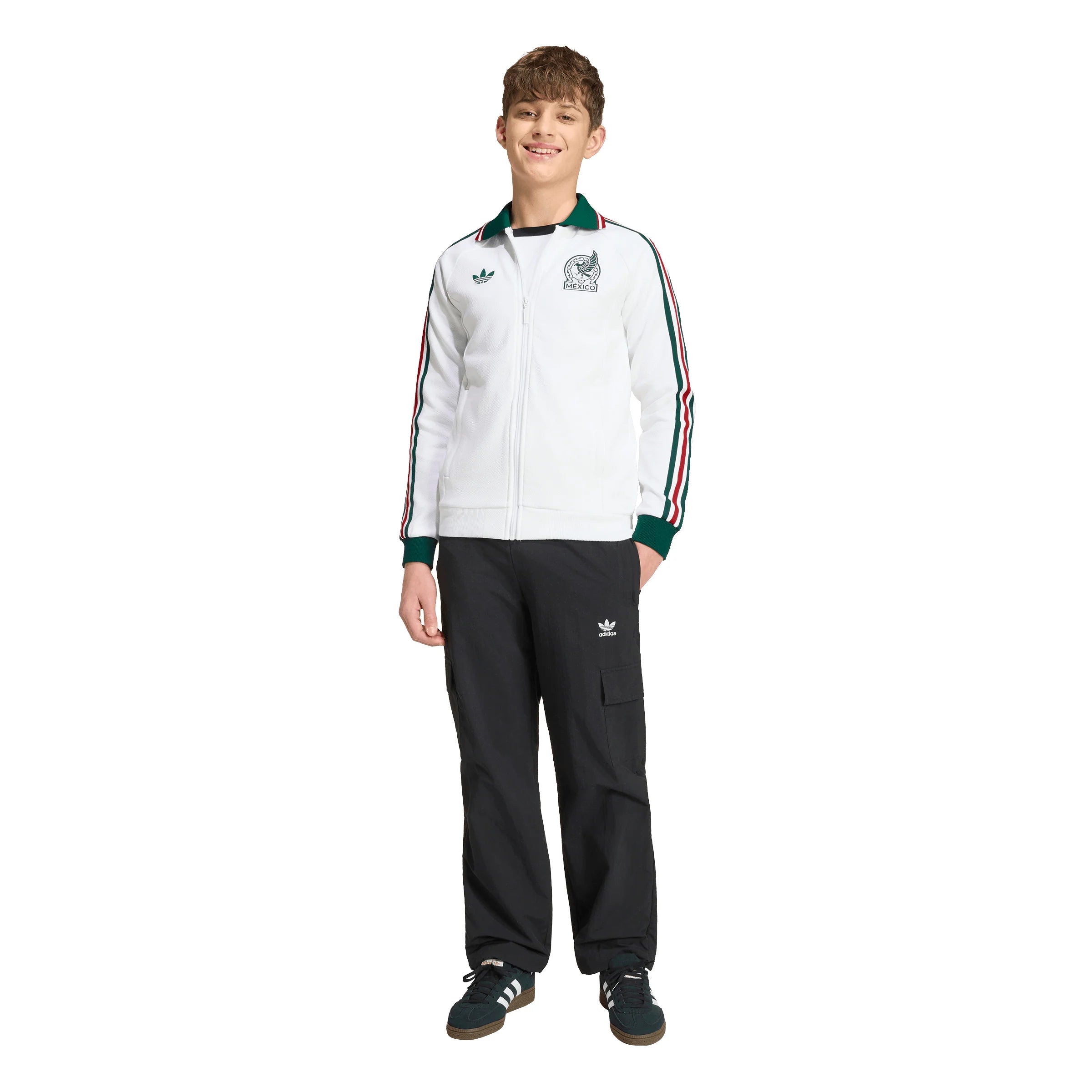 adidas Mexico Away Anthem Youth Soccer Jacket White