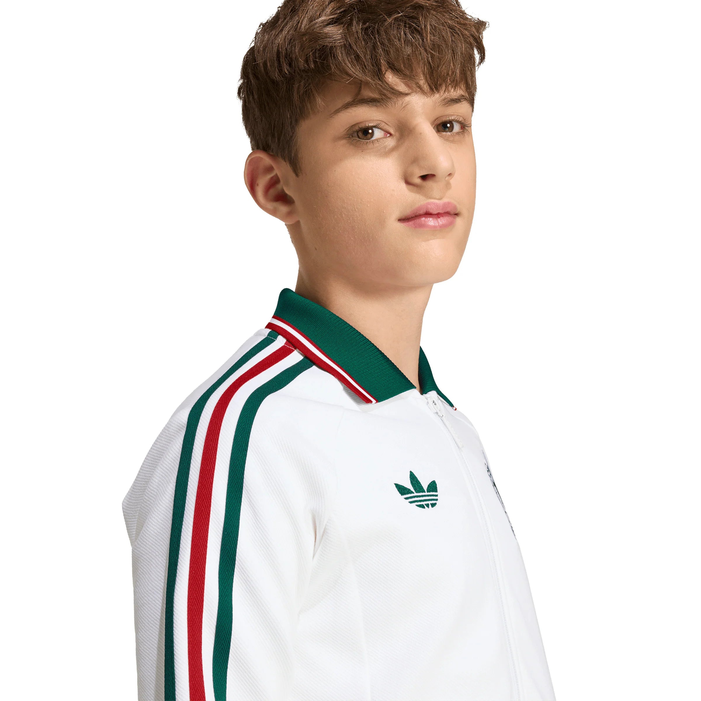 adidas Mexico Away Anthem Youth Soccer Jacket White