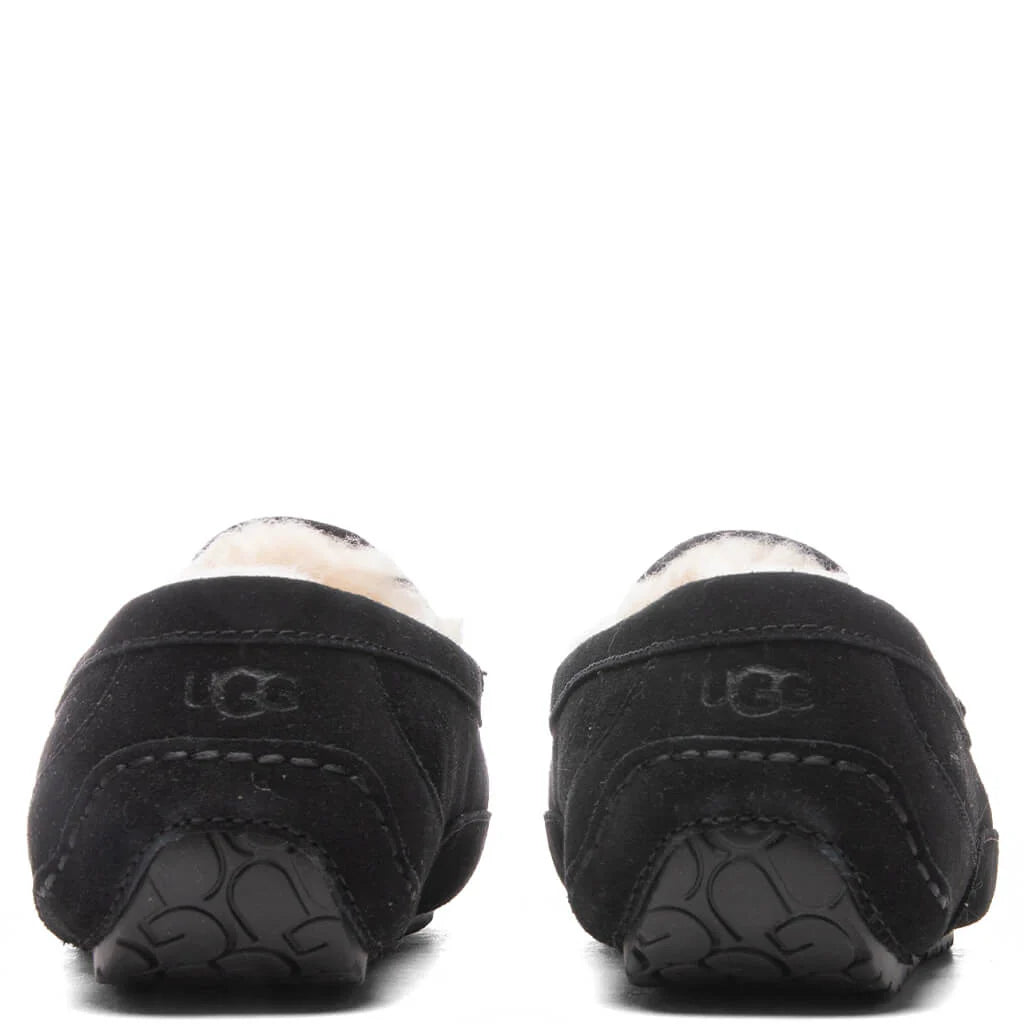 Kids Ascot Slipper Black Suede