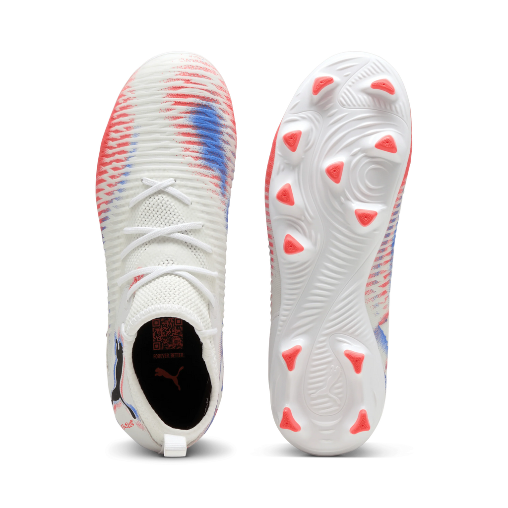 PUMA Future 8 Match FG AG Firm Multi Ground Kids Soccer Cleats White Black