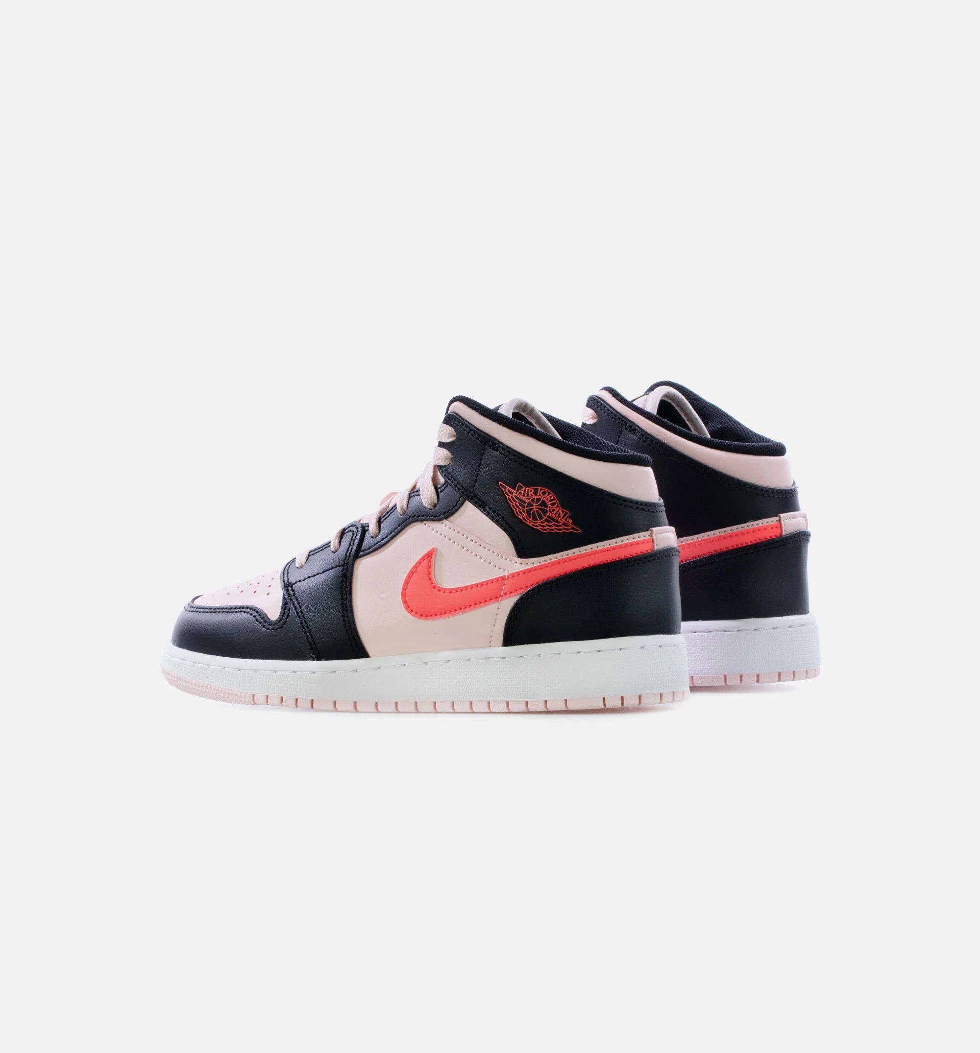 Air Jordan 1 Mid Atmosphere Grade School Lifestyle Shoe Atmosphere Black Infrared