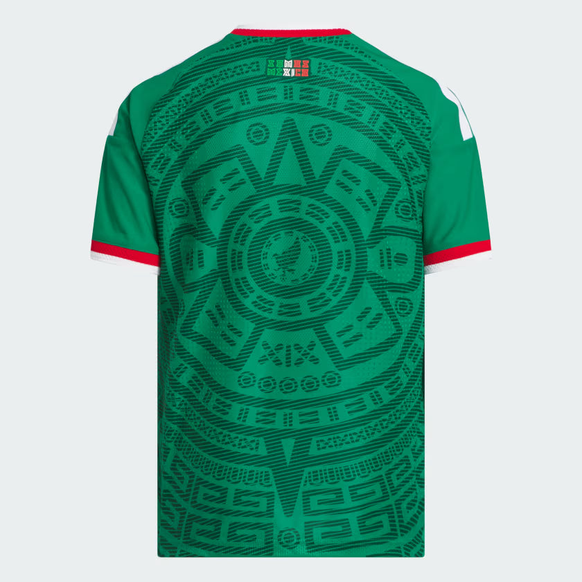 adidas Mexico Home Authentic Youth Soccer Jersey 26 Green