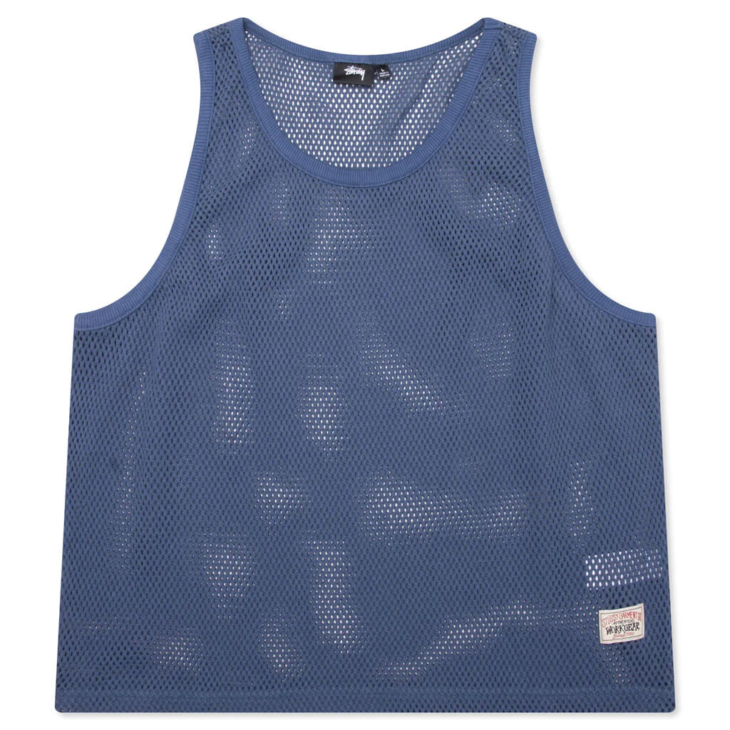 Cotton Big Mesh Tank Navy