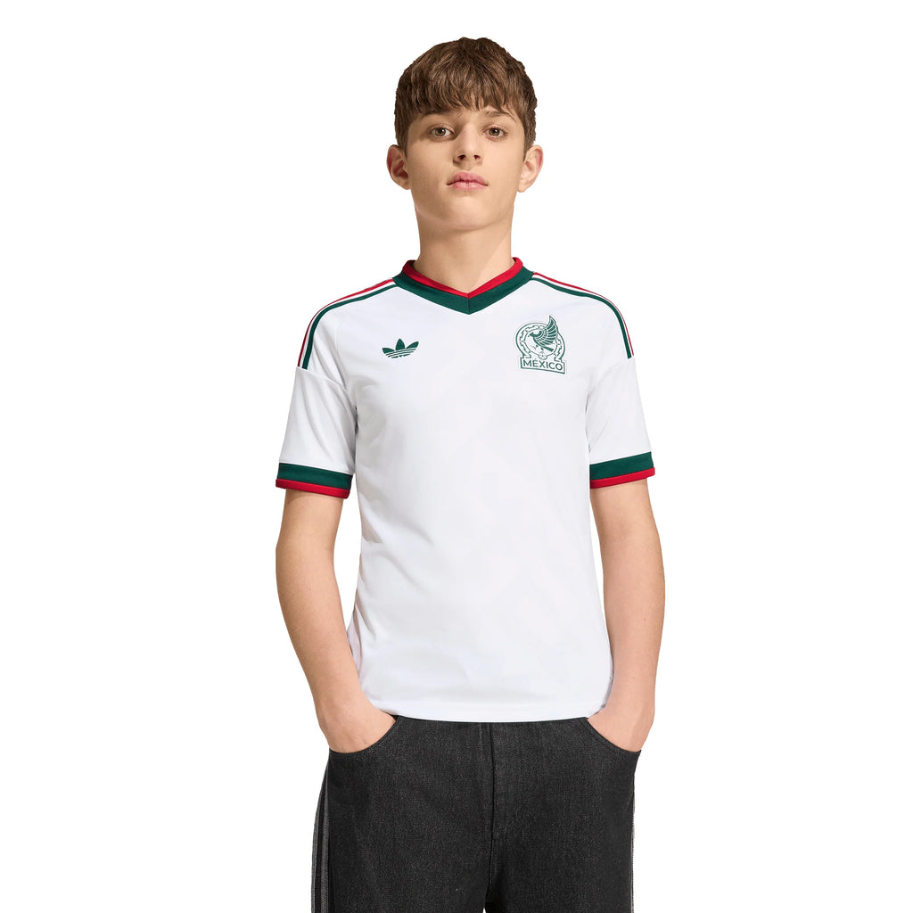 adidas Mexico Away Youth Soccer Jersey 2026 White