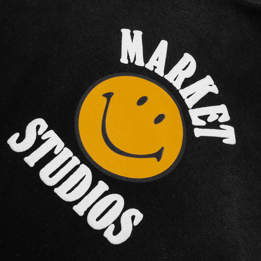 Smiley Upside Down Lockup Hoodie Jet Black
