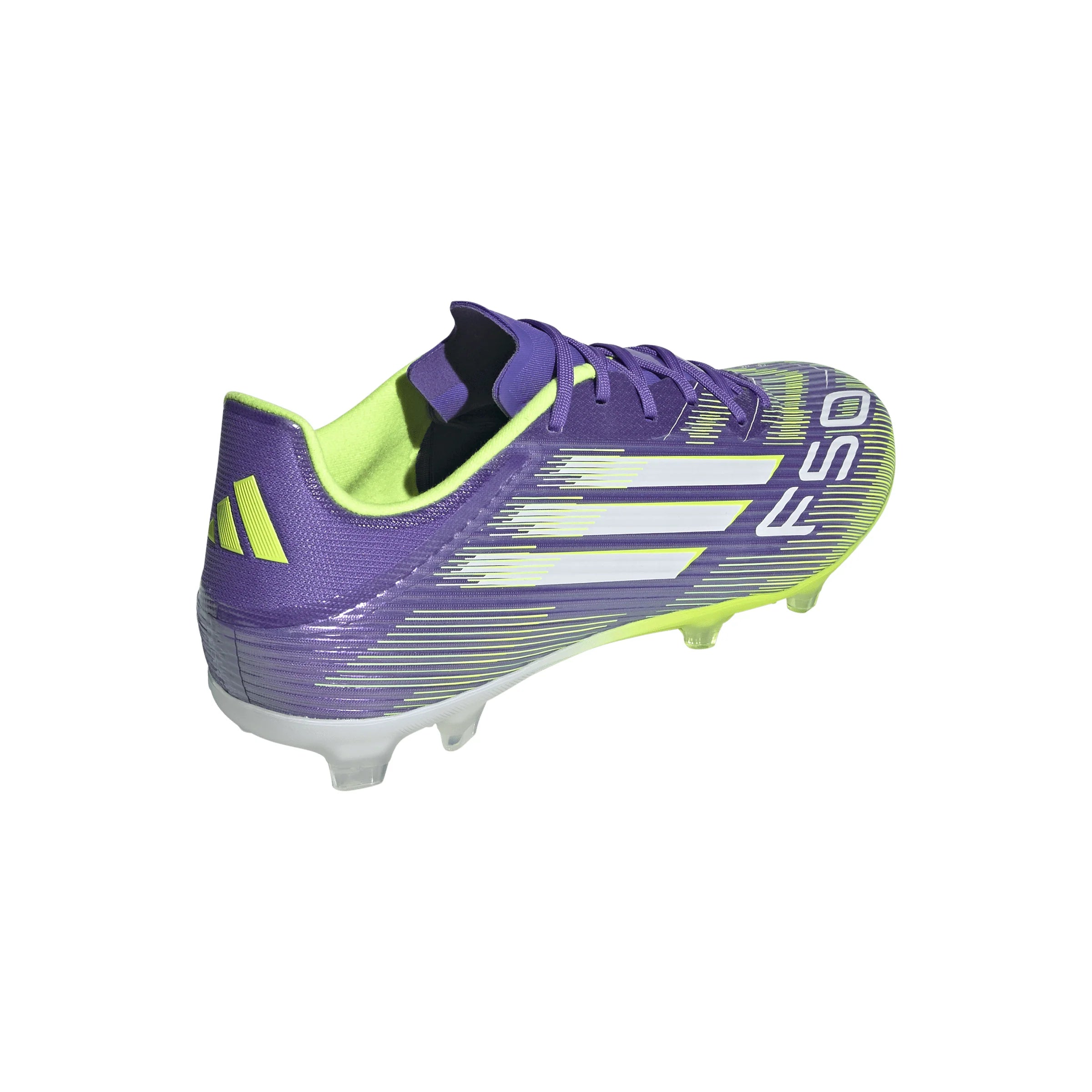adidas F50 League Firm Multi Ground Soccer Cleats Purple White Lemon