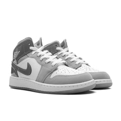 Air Jordan 1 Mid SE GS White Cool Grey Medium Grey