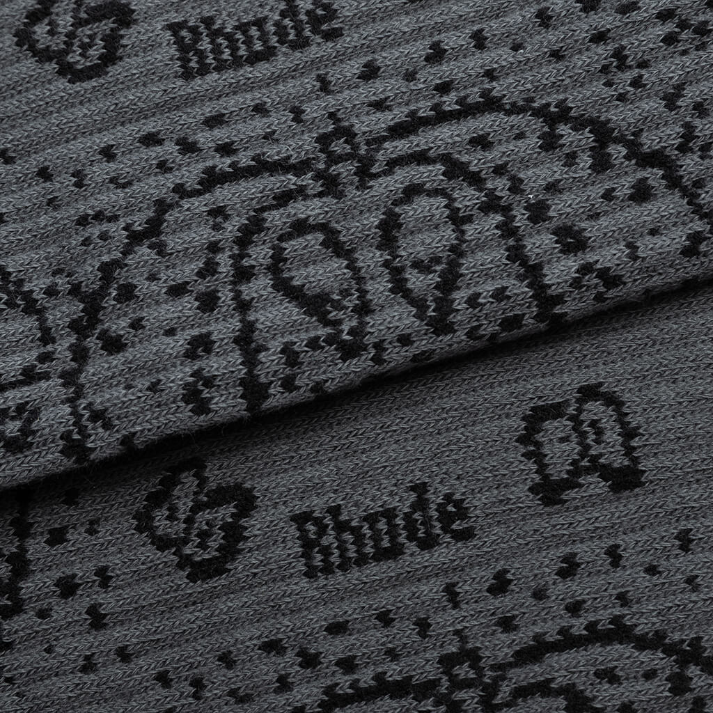 Bandana Jacquard Sock Grey Black
