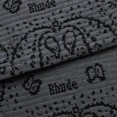 Bandana Jacquard Sock Grey Black