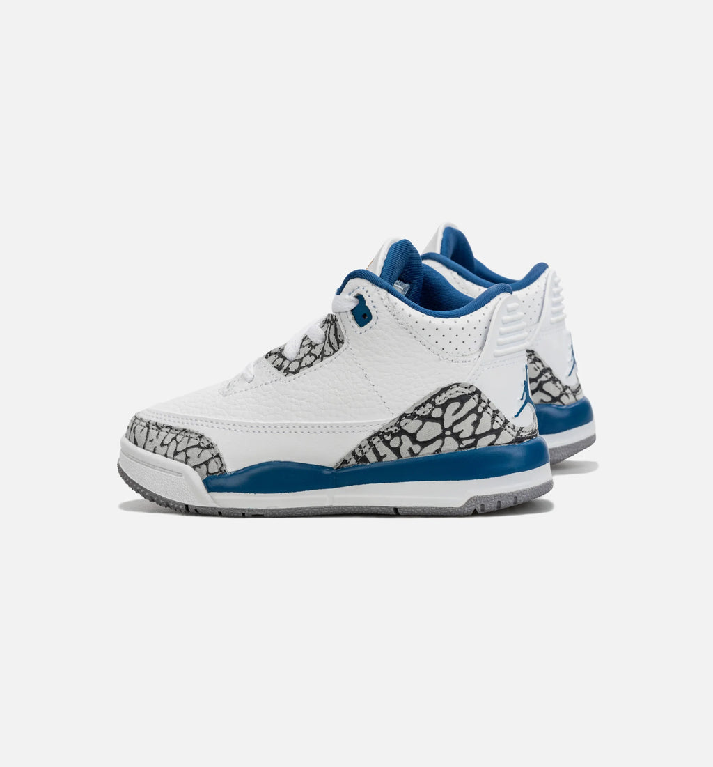 Air Jordan 3 Retro Wizards True Blue Infant Toddler Lifestyle Shoe White Blue