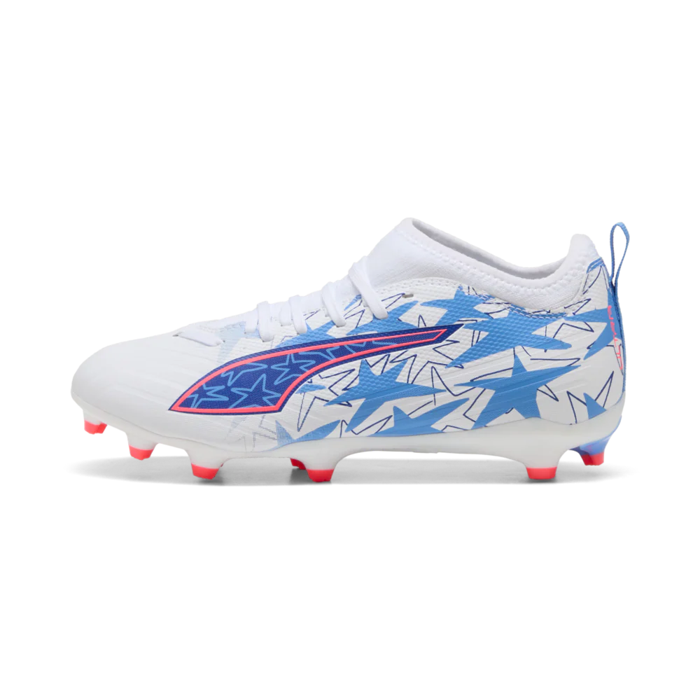 PUMA Ultra 6 Match FG AG Christian Pulisic X Kidsuper FG AG Youth Soccer Cleats White Pink Lilac Dusky Blue