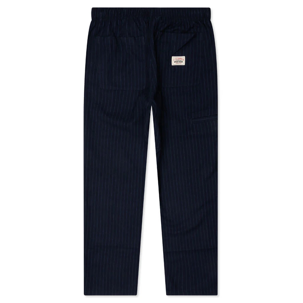 Wool Stripe Beach Pant Navy