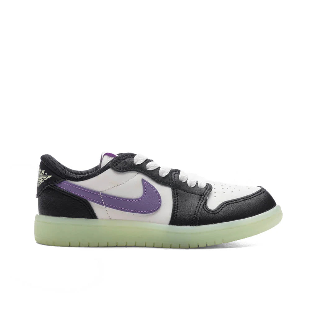Air Jordan 1 Retro Low OG PS Black Black Raspberry Volt Tint