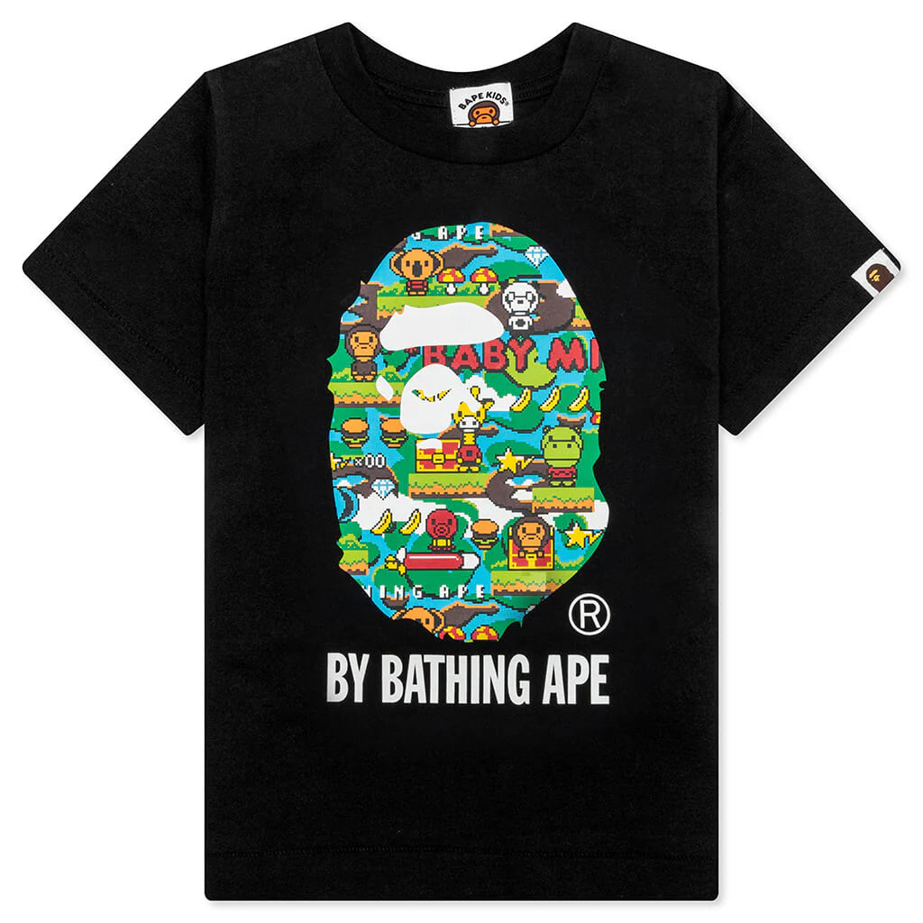 Kids Baby Milo Game By Bathing Ape Tee Black