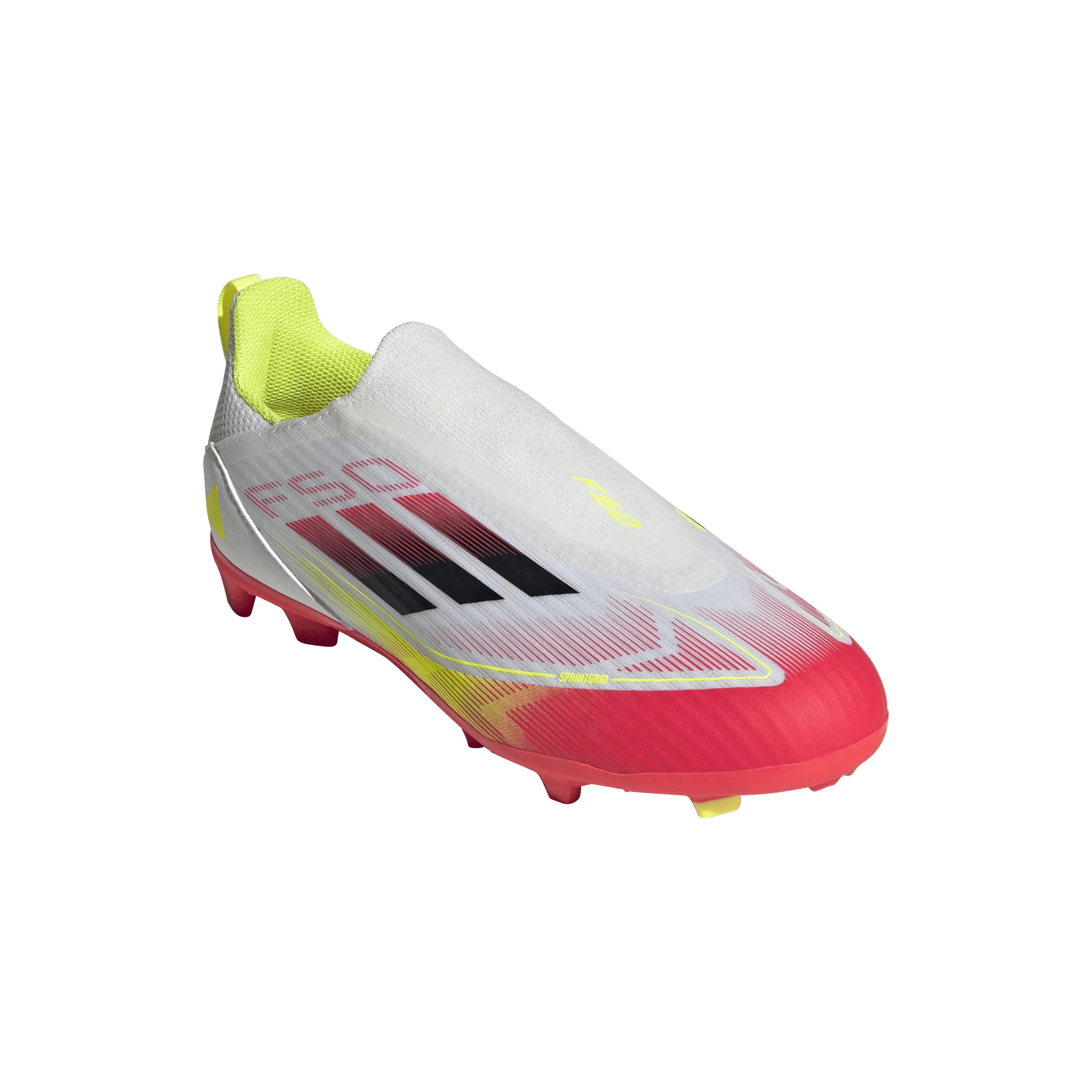 adidas F50 League Laceless FG MG Youth Soccer Cleats White Black Yellow