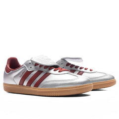 Womens Samba Long Tongue Silver Metallic Preloved Ruby Gum