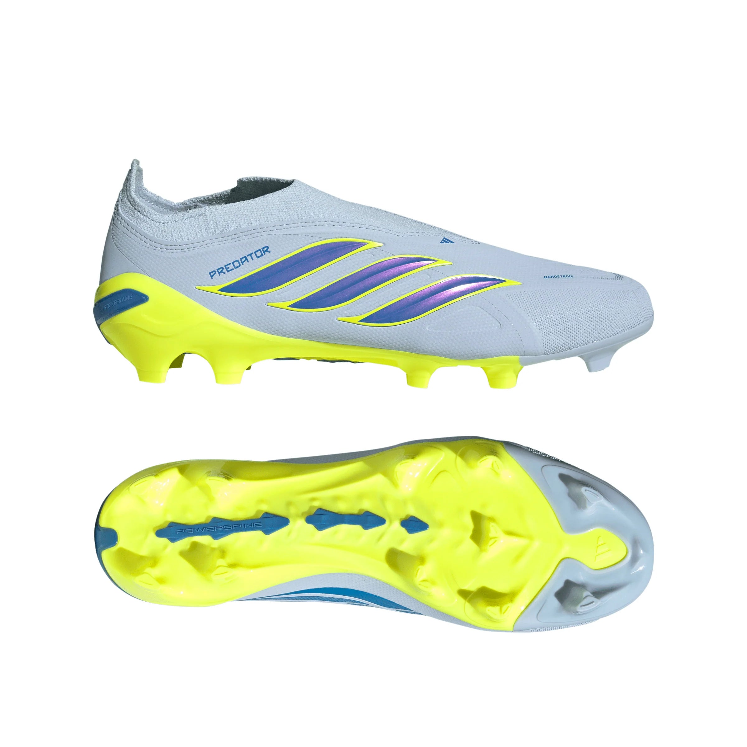 adidas Predator League Laceless FG Firm Ground Mens Soccer Cleats Sky Blue Yellow