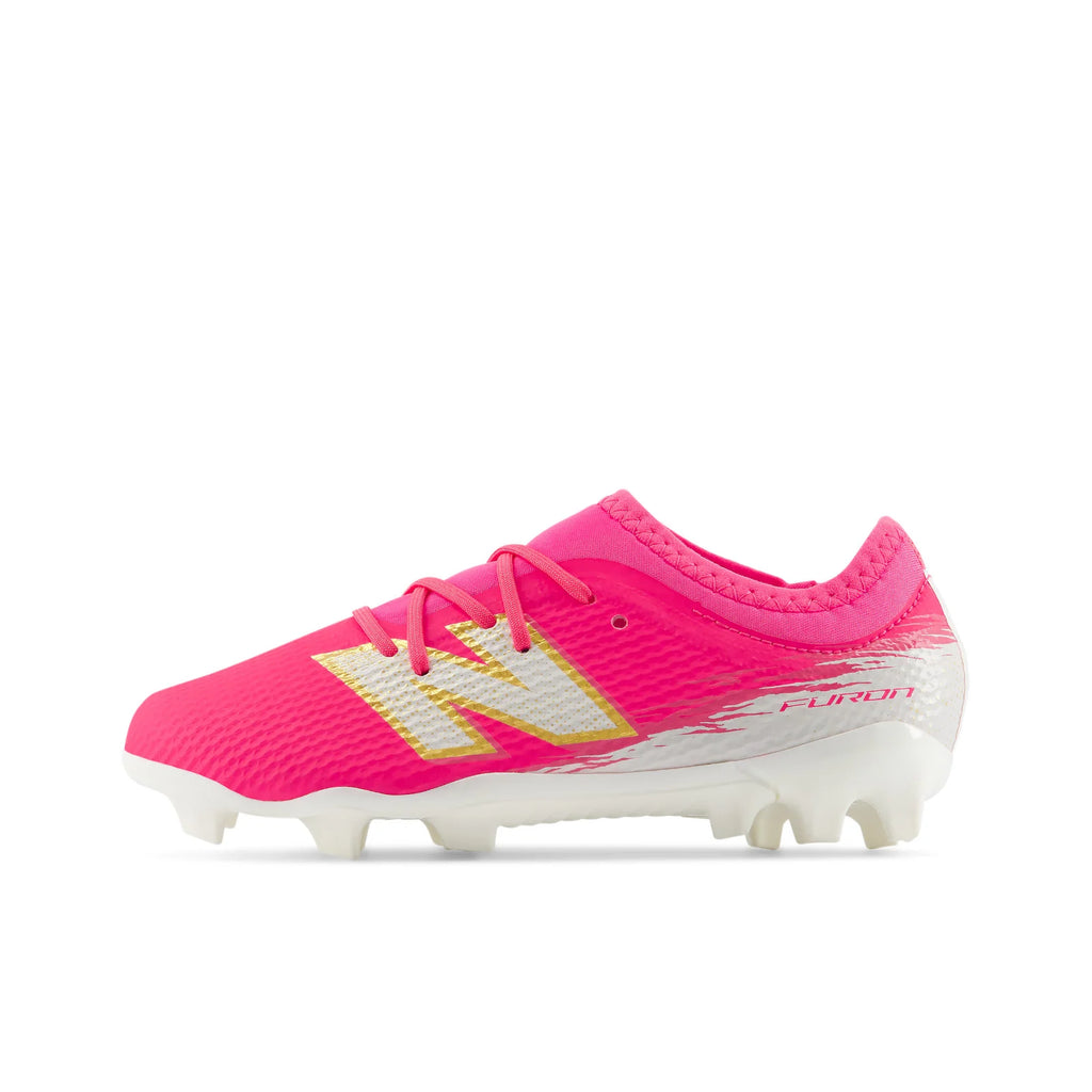 New Balance Furon Team V8 FG Firm Ground Youth Soccer Cleats Pink Heat