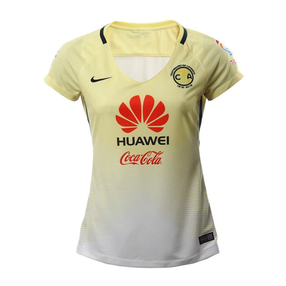 Nike America Womens Home Jersey 16 Lemon White Navy
