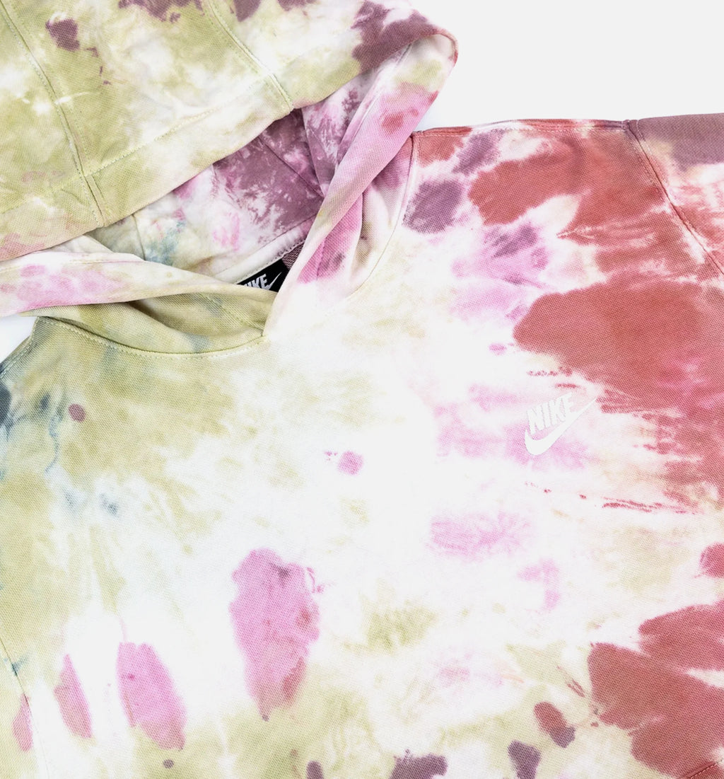 Pullover Tie Dye Mens Hoodie Dark Beetroot White Grey