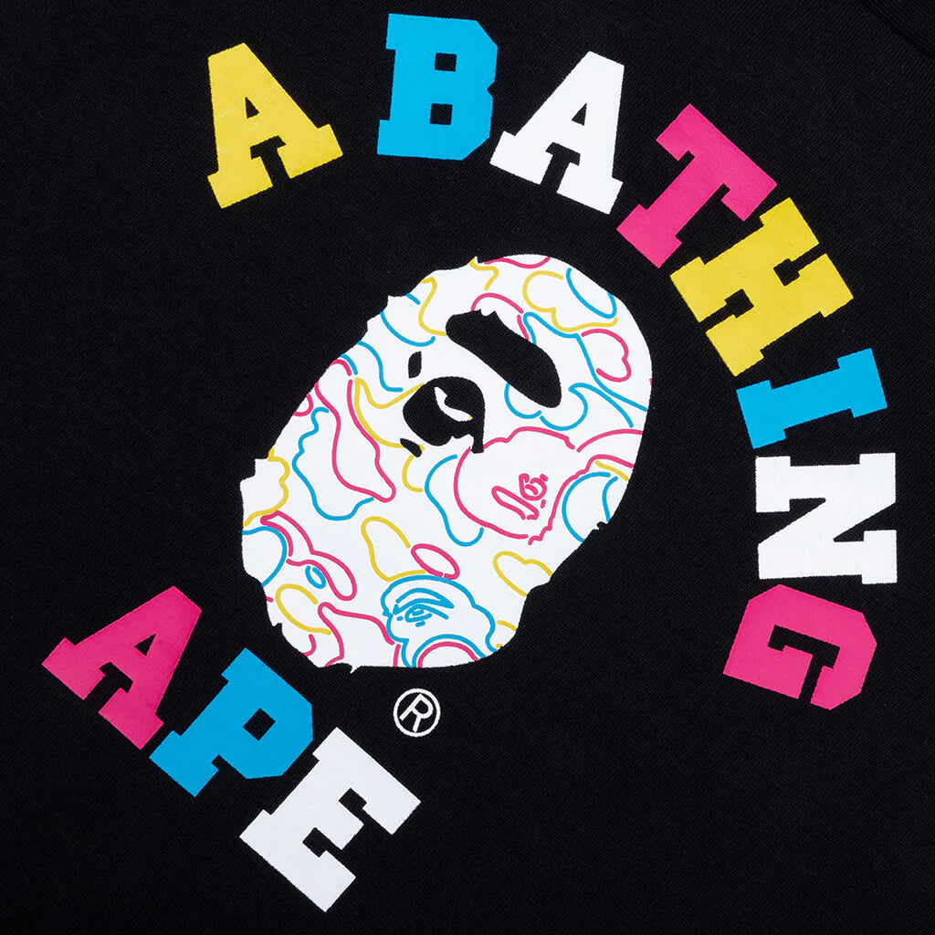 Kids Neon Camo College Tee Black