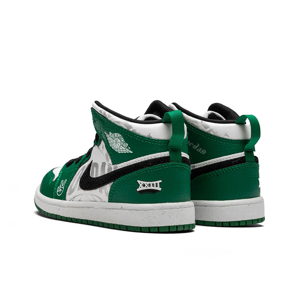 Jordan 1 Mid SE PS Pine Green Sail Black Team Orange