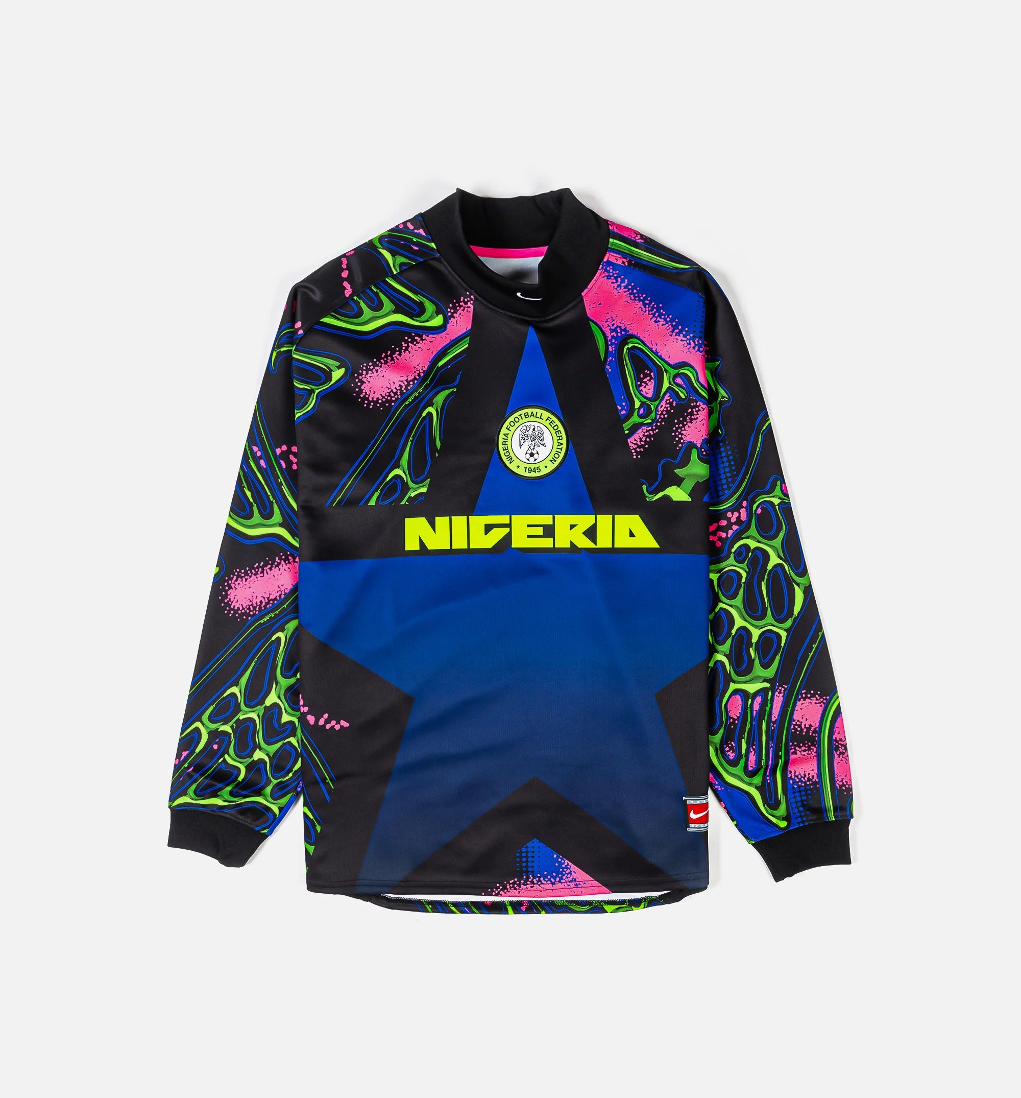 Nigeria Hollywood Keeper Long Sleeve Mens Jersey Black Transparent Pink White