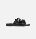 Double Strap Moto Cab Mens Lifestyle Slide Sandal Black